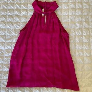 Ramy Brook fuchsia satin silk sleeveless top